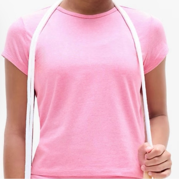 Athleta Girl Right Moves Pink Cotton Tee size M NWT - Picture 1 of 4